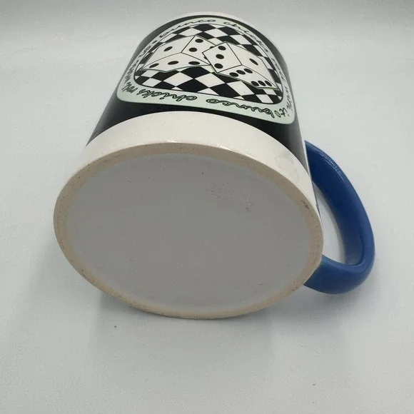 Bunco Chicks Roll With It Blue and White Mug - Picture 4 of 4